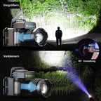 18000lm LED Headlamp USB Rechargeable Waterproof with Motion Sensor, Black