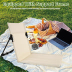 Foldable Beach Chair with Storage Bag, Collapsible Sun Lounger, Lightweight Camping Chair, Beige