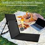 Foldable Beach Chair with Storage Bag, Collapsible Sun Lounger, Lightweight Camping Chair, Black
