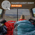 Universal Mosquito Net for Car Tailgate with Magnetic Attachment, Black, 165x165cm, Compatible with Camping and Motorhome Outdoors
