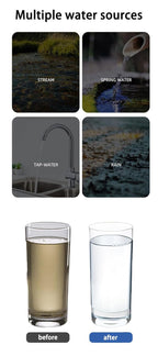 Portable Water Filter with Carbon Filter for Emergency Camping Hiking