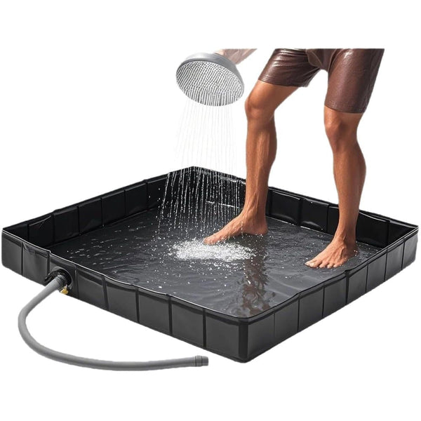 Portable Folding Camping Shower Base for Outdoor Shower Tent, RV, Pet Bath, Compatible with Most Brands