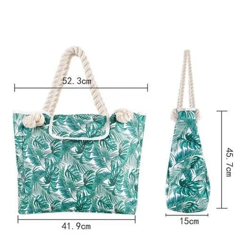 1 Pack Waterproof Extra Large Beach Bag for Women, Picnic Shopper, Green, 45L