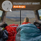 Magnetic car trunk mosquito net 165x165cm, compatible with most vehicles for ventilation and insect protection, ideal for camping and fishing