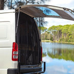 Magnetic car trunk mosquito net 165x165cm, compatible with most vehicles for ventilation and insect protection, ideal for camping and fishing