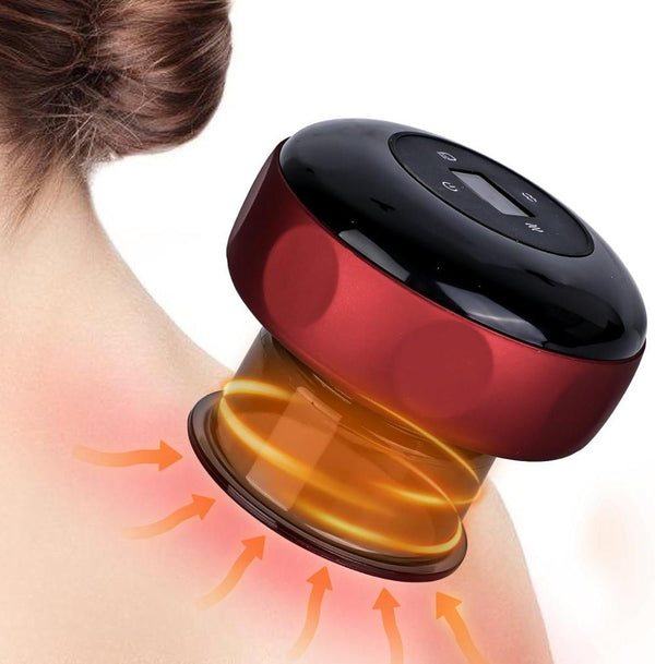 12-Speed Electric Cupping Therapy Machine Vacuum Massager Set, Red