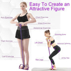 Purple Abdominal Trainer Exercise Band for Sit-Up Training, Multifunctional Tension Rope Fitness Pedal Slap Pull Band