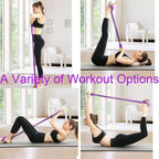 Purple Abdominal Trainer Exercise Band for Sit-Up Training, Multifunctional Tension Rope Fitness Pedal Slap Pull Band