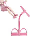Pink abdominal trainer with multifunctional tension rope and fitness pedal, compatible with home workout, slap pull band