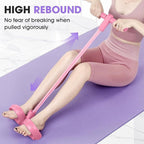 Pink abdominal trainer with multifunctional tension rope and fitness pedal, compatible with home workout, slap pull band