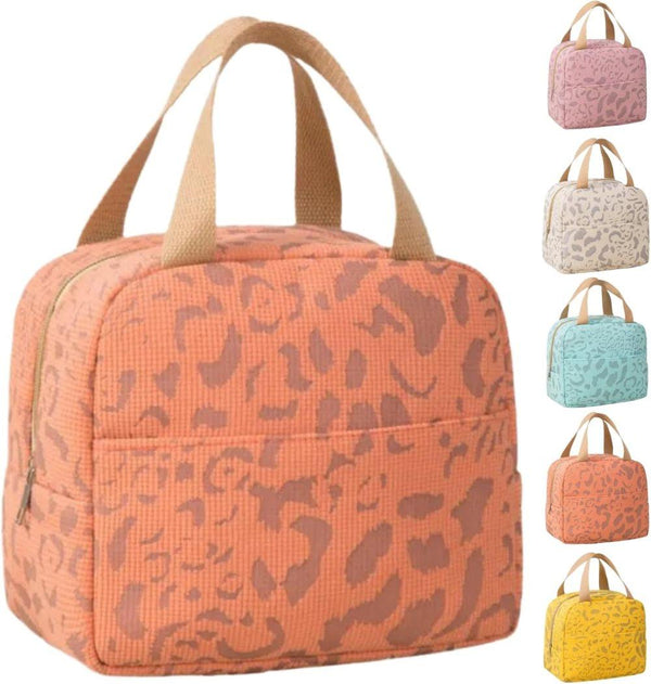 Orange Insulated Lunch Cooler Bag with Carrying Handle