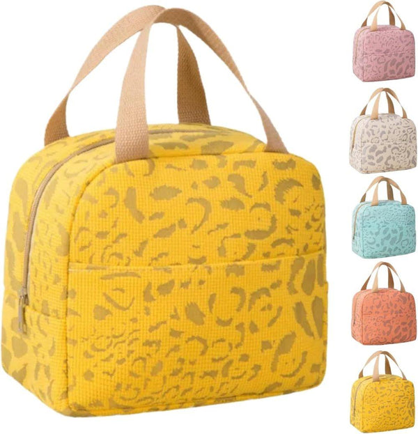 Yellow Reusable Insulated Lunch Bag for Office Travel