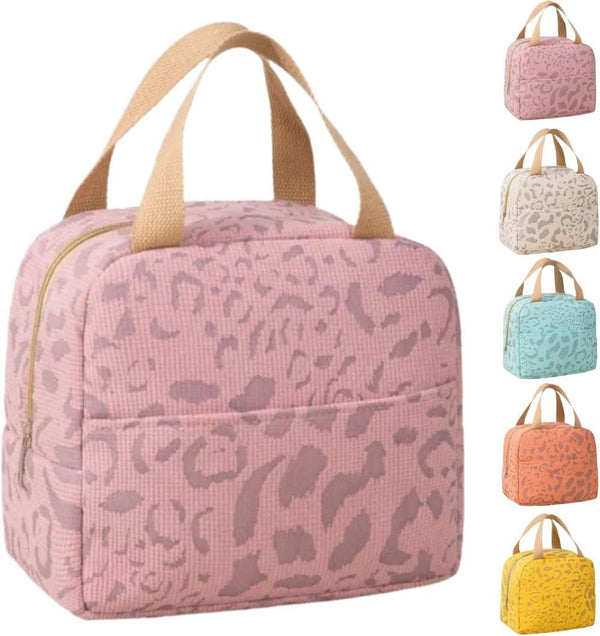 Pink Portable Insulated Lunch Cooler Bag for Work Travel