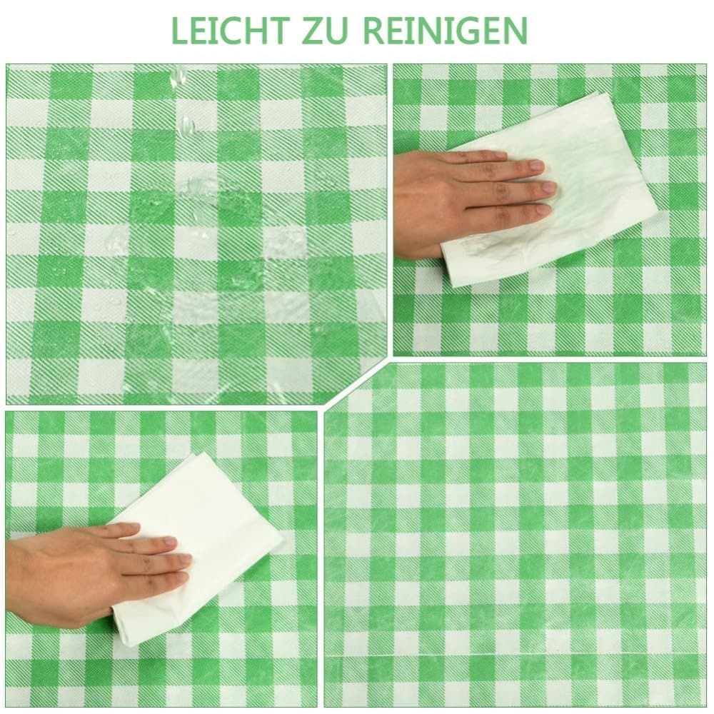 Waterproof Picnic Mat Foldable with Carrying Handle for Camping Beach Park Outdoor Activities, 200x200cm, Green