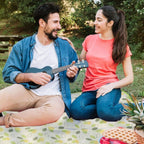 Waterproof Picnic Mat 200x200cm, Foldable with Carrying Handle, Durable for Camping Beach Park Outdoor Activities, Dark Green