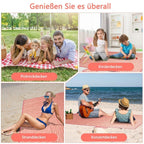 Waterproof Picnic Mat 200x200cm, Foldable with Carrying Handle, Durable for Camping Beach Park Outdoor Activities, Pink