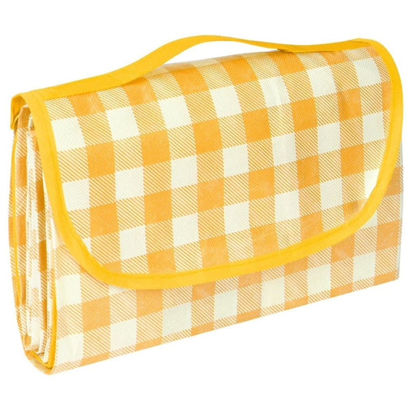 2-Pack Waterproof Picnic Mat Foldable with Carrying Handle for Camping Beach Park Outdoor Activities, 150x200cm, Yellow