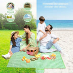 Waterproof Picnic Mat Foldable with Carrying Handle, Durable for Camping Beach Park Outdoor, 100x150cm, Green