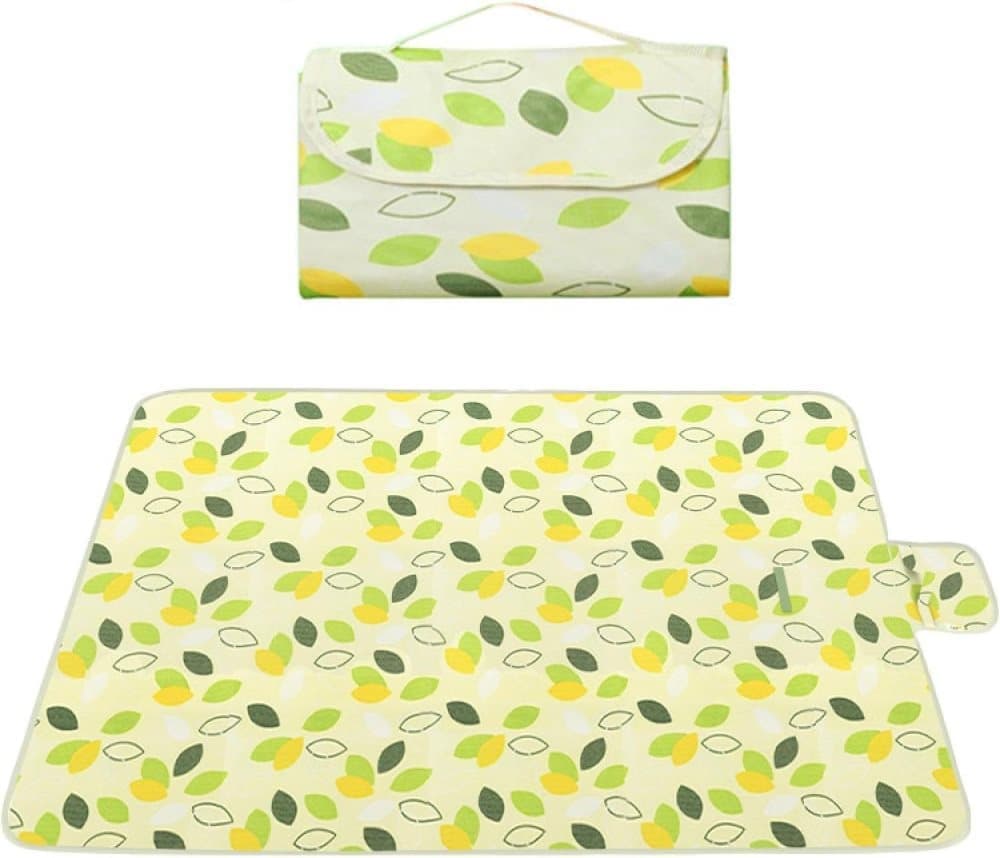 Waterproof Picnic Mat Foldable with Carrying Handle for Camping Beach Park Outdoor Activities, 100x150cm, Dark Green
