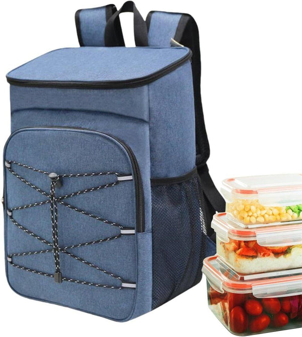 Large Capacity Insulated Backpack Cooler Bag Waterproof for Picnic Camping Lunch Grill, Dark Blue