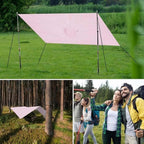 3-in-1 Multifunctional Waterproof Rain Jacket Poncho with Hood, Breathable Raincoat Pink