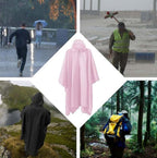 3-in-1 Multifunctional Waterproof Rain Jacket Poncho with Hood, Breathable Raincoat Pink