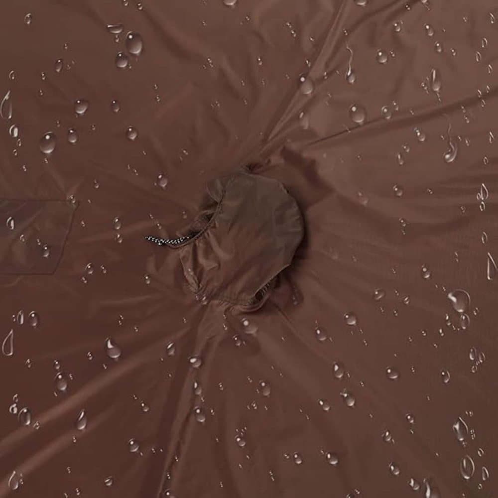 3-in-1 Waterproof Rain Jacket Poncho with Hood, Breathable for Outdoor Activities, Brown