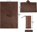 3-in-1 Waterproof Rain Jacket Poncho with Hood, Breathable for Outdoor Activities, Brown