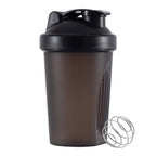 400 ml Protein Shaker, Leak-proof Water Bottle with Stainless Steel Strainer and Measuring Scale, Black