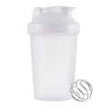 400ml Protein Shaker with Leak-proof Design, Stainless Steel Strainer and Measuring Scale, Multiple Colors, White