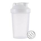 400ml Protein Shaker with Leak-proof Design, Stainless Steel Strainer and Measuring Scale, Multiple Colors, White