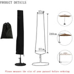 Waterproof Dustproof UV-Protected Parasol Cover, 240x57x57cm