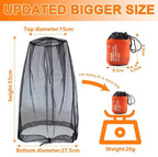 4 pcs Mosquito Net for Hat, Black, Waterproof Adjustable Ultra-fine with Storage Bag, for Fishing Hiking Camping Garden