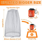 4 pcs Mosquito Net for Hat, Waterproof Adjustable Ultra-fine with Storage Bag, Gray, for Fishing Hiking Camping Garden