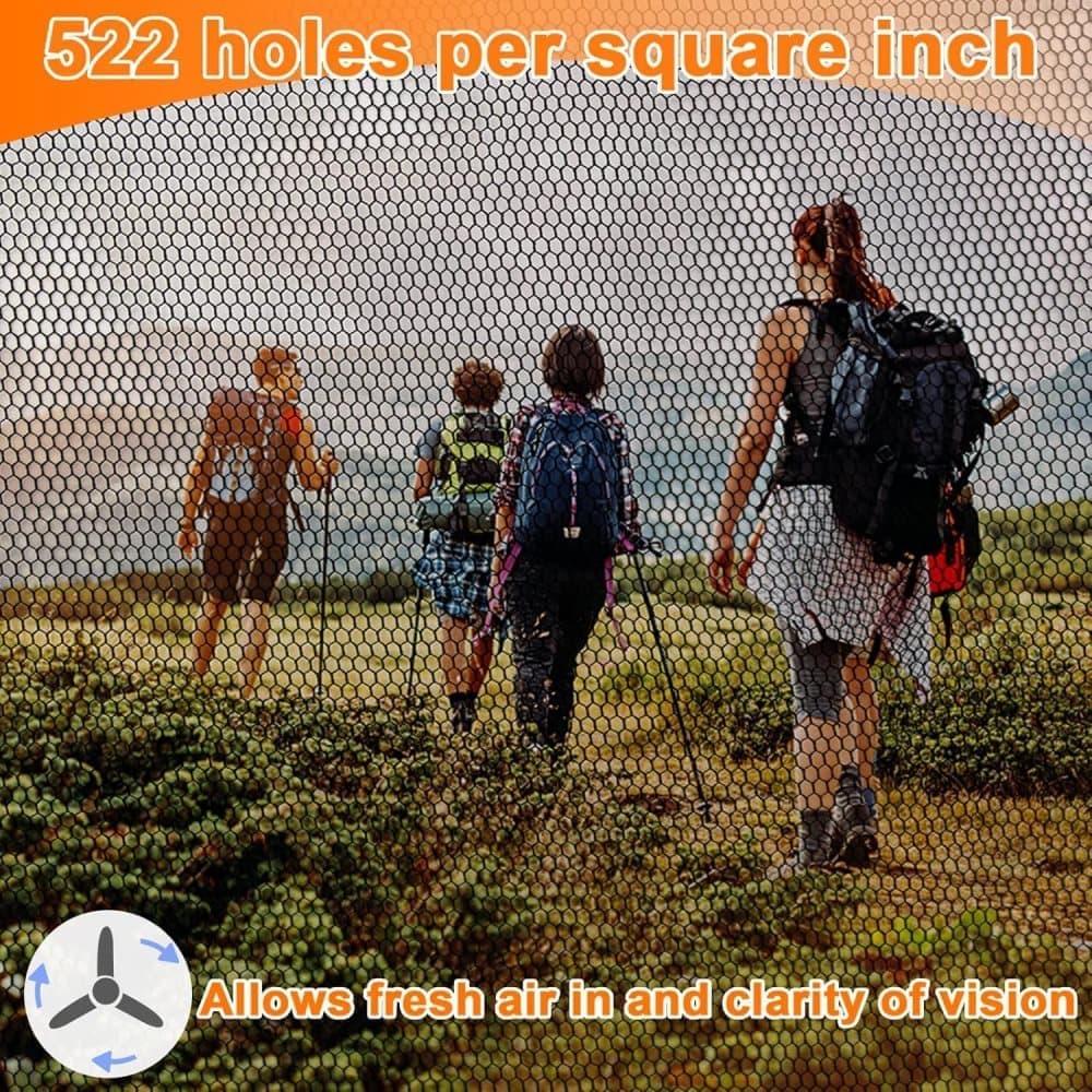 4 pcs Mosquito Net for Hat, Waterproof Adjustable Ultra-fine with Storage Bag, Gray, for Fishing Hiking Camping Garden