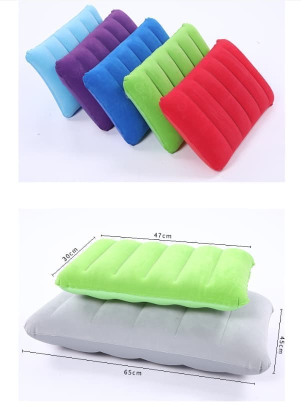 Inflatable Pillow, Lightweight Compact Camping Pillow for Outdoor Travel, Compatible with All Brands, 47x30cm, Gray