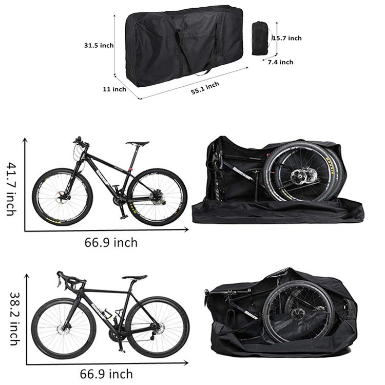 800D Oxford Cloth Bicycle Bag, Mountain Bike & Road Bike Storage Bag(20-inch folding version: 83*33*69cm / bag 37*21CM)