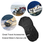 600D Oxford Cloth Outboard Motor Cover, Waterproof UV Resistant Boat Engine Protective Cover for Yacht Fishing Boat（6-15HP）