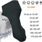 600D Oxford Cloth Outboard Motor Cover, Waterproof UV Resistant Boat Engine Protective Cover for Yacht Fishing Boat（15-20HP）
