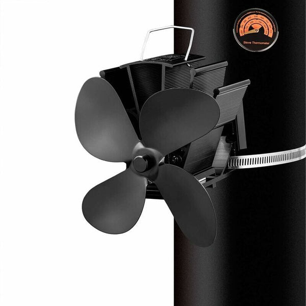 Heat Powered Wood Stove Fan 4 Blade Quiet Fireplace Fan for Pellet Stove
