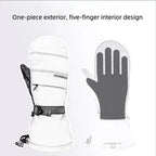 Waterproof Windproof Thermal Winter Gloves - Ski Gloves for Men & Women - Removable Wrist Support - Suitable for Snowboarding, Winter Sports, Cold Weather (Size XL, Khaki)