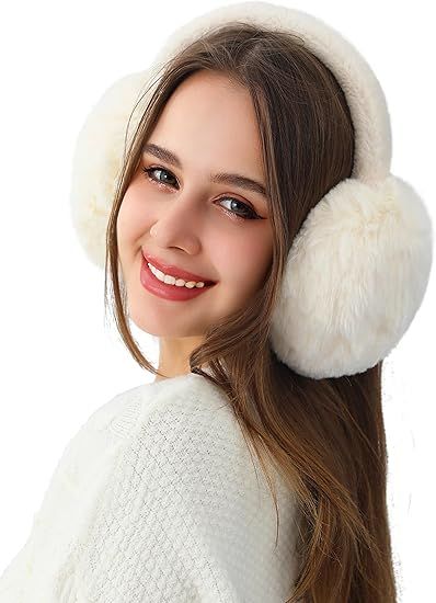Foldable Plush Faux Fur Earmuffs for Warm Winter Protection