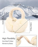 Ear Warmers - Unisex Winter Earmuffs - Foldable - Plush Faux Fur - Thermal Protection - For Women & Men - Outdoor Cold Weather