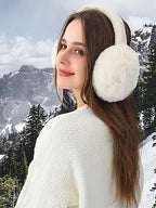 Ear Warmers - Unisex Winter Earmuffs - Foldable - Plush Faux Fur - Thermal Protection - For Women & Men - Outdoor Cold Weather