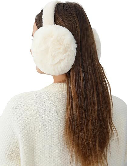 Ear Warmers - Unisex Winter Earmuffs - Foldable - Plush Faux Fur - Thermal Protection - For Women & Men - Outdoor Cold Weather