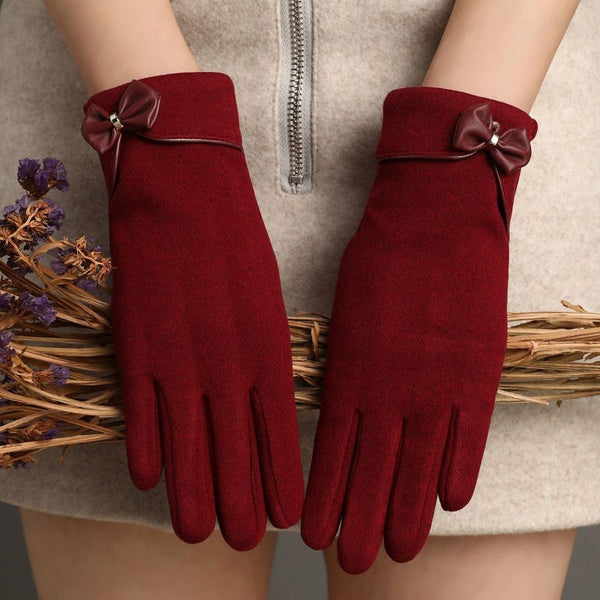 Extra Thick Lining Insulated Women's Gloves - Red (Universal Fit)
