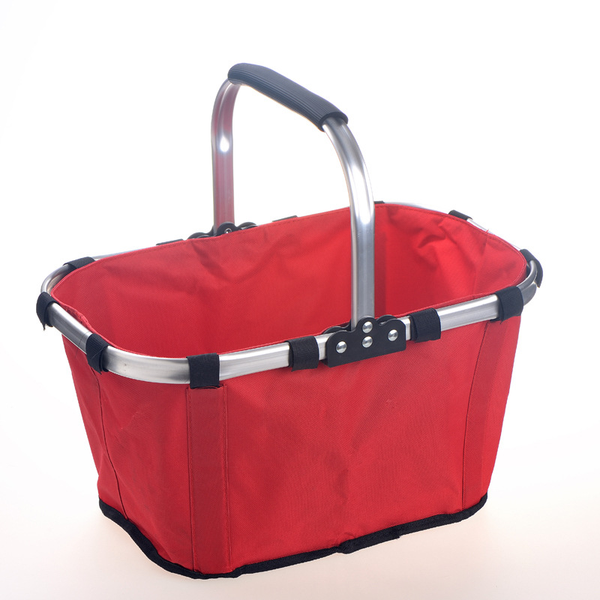 Foldable Picnic Basket Aluminum Frame Waterproof 600D Oxford Red