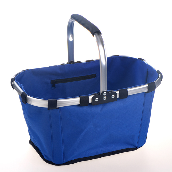 Foldable Picnic Basket Aluminum Frame Waterproof 600D Oxford Blue
