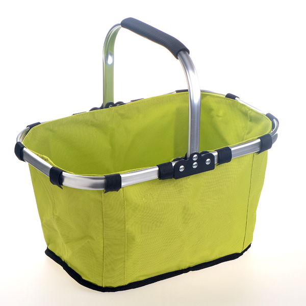 Foldable Picnic Basket Aluminum Frame Waterproof 600D Oxford Green