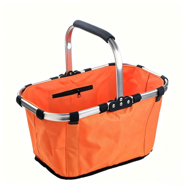 Foldable Picnic Basket Aluminum Frame Waterproof 600D Oxford Orange